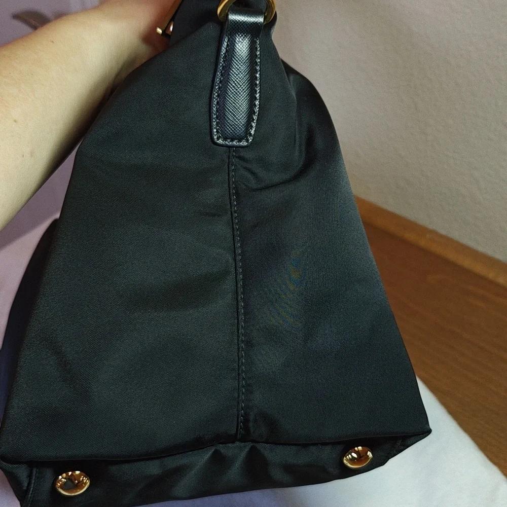 Prada Black Nylon Satchel with Gold Hardware - Picture 6 of 16